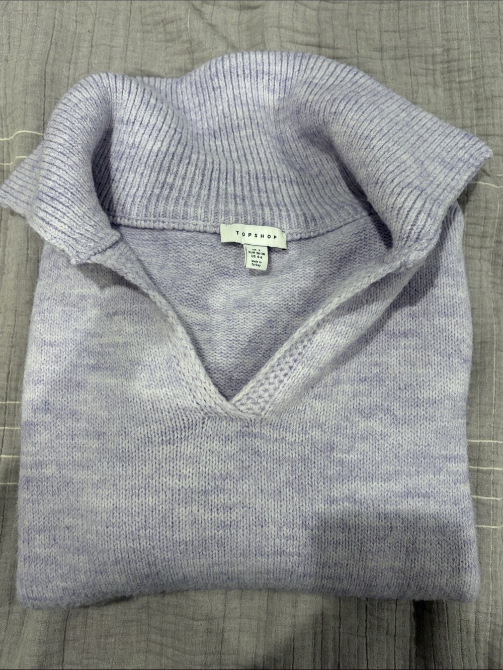 Topshop Lilac V-Neck Knit Pullover